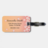 Sakura Kokeshi Doll - Geisha Girl op strand Bagagelabel (Achterkant horizontaal)