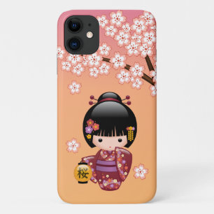 Sakura Kokeshi Doll - Geisha Girl op strand Case-Mate iPhone Case