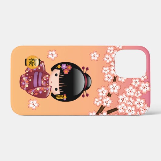 Sakura Kokeshi Doll - Geisha Girl op strand Case-Mate iPhone Case (Achterkant (horizontaal))