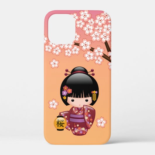 Sakura Kokeshi Doll - Geisha Girl op strand Case-Mate iPhone Case (Achterkant)
