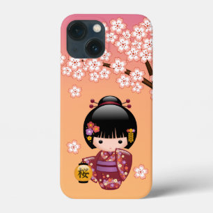 Sakura Kokeshi Doll - Geisha Girl op strand Case-Mate iPhone Case