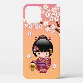 Sakura Kokeshi Doll - Geisha Girl op strand Case-Mate iPhone Case