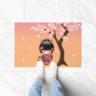 Sakura Kokeshi Doll - Geisha Girl op strand Deurmat