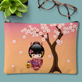 Sakura Kokeshi Doll - Geisha Girl op strand Etui