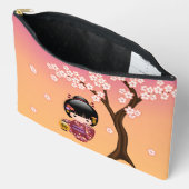 Sakura Kokeshi Doll - Geisha Girl op strand Etui (Open)