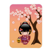 Sakura Kokeshi Doll - Geisha Girl op strand Magneet (Verticaal)