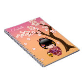 Sakura Kokeshi Doll - Geisha Girl op strand Notitieboek (Rechterzijde)