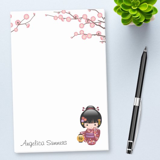 Sakura Kokeshi Doll - Kimono Geisha Girl Post-it® Notes