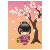 Sakura Kokeshi Doll - Schattige Geisha Meisje op P Klembord (Achterkant)