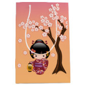 Sakura Kokeshi Doll Schattige Geisha Meisje Sinaas Medium Cadeauzakje (Voorkant)