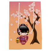 Sakura Kokeshi Doll Schattige Geisha Meisje Sinaas Medium Cadeauzakje (Achterkant)