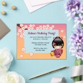 Sakura Kokeshi Transparante Venster Verjaardag Per Acryl Uitnodigingen (Insitu (Huwelijk))