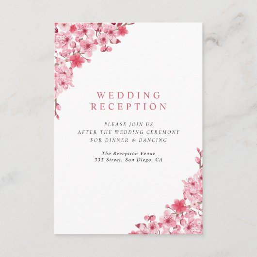 Sakura Love Wedding – Cherry Blossom Informatiekaartje (Voorkant)