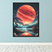 Sakura Maan Canvas Afdruk (Insitu (Houten vloer))
