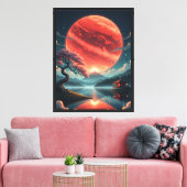 Sakura Maan Canvas Afdruk (Insitu (Woonkamer))