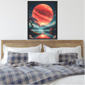 Sakura Maan Canvas Afdruk (Insitu (Slaapkamer))