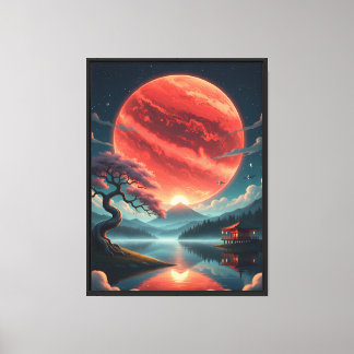 Sakura Maan Canvas Afdruk