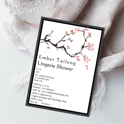 Sakura Mountain | Casual Border Lingerie Shower Kaart