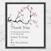 Sakura Mountain | Casual grenshuwelijk Hartelijk d Wijn Etiket (Enkel label)