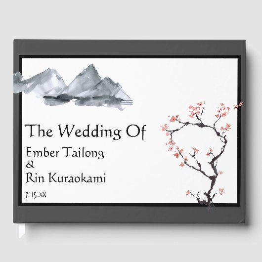 Sakura Mountain | Casual huwelijksgastboek Gastenboek (Voorkant)