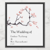 Sakura Mountain | Casual label voor weddenschappen Wijn Etiket (Enkel label)