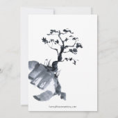 Sakura Mountain | Casual Monogram Weddenschap Invi Kaart (Achterkant)