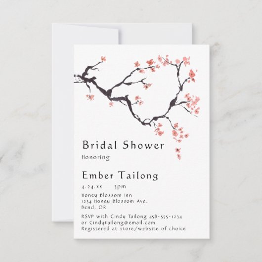 Sakura Mountain | Casual uitnodiging voor een brid (Voorkant)