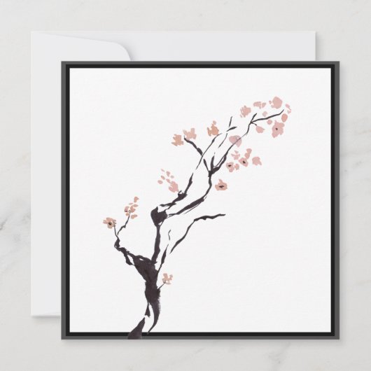 Sakura Mountain | Casual vierkant Vrijgezellenfees Kaart (Achterkant)