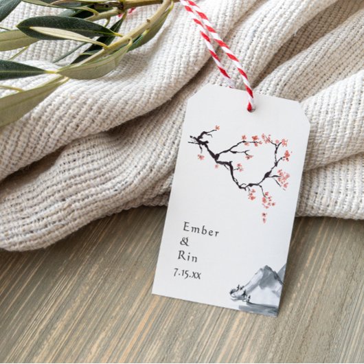 Sakura Mountain | Casual weddenschap Label v2 Cadeaulabel
