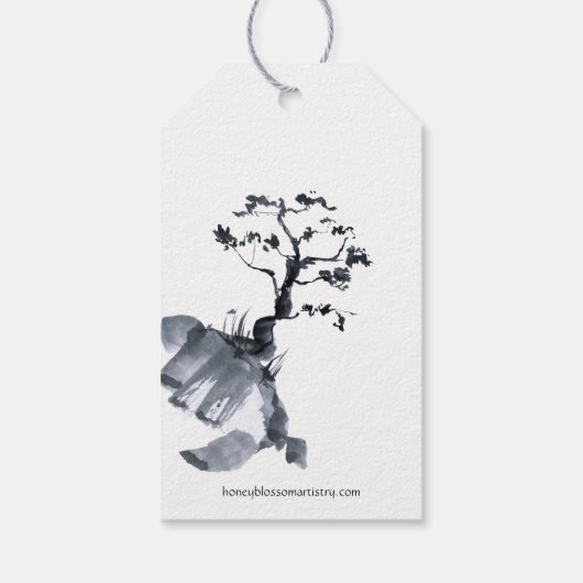 Sakura Mountain | Casual weddenschap Label v2 Cadeaulabel (Achterkant)