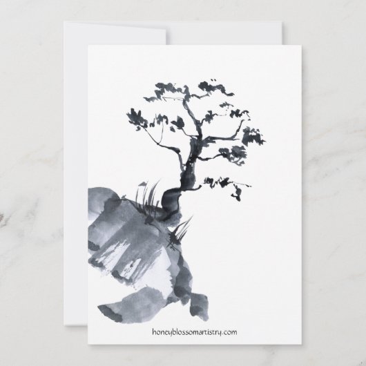 Sakura Mountain | Uitnodiging tot Casual weddensch (Achterkant)