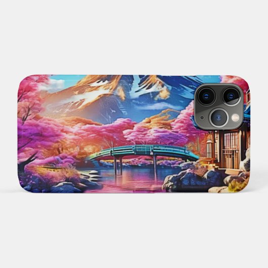 Sakura Mountain: voorjaarsscène Case-Mate iPhone Case (Achterkant (horizontaal))