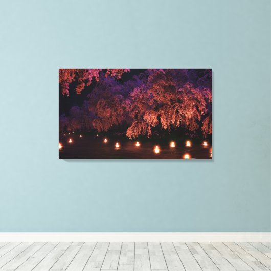 Sakura (nacht) canvas afdruk (Insitu (Houten vloer))