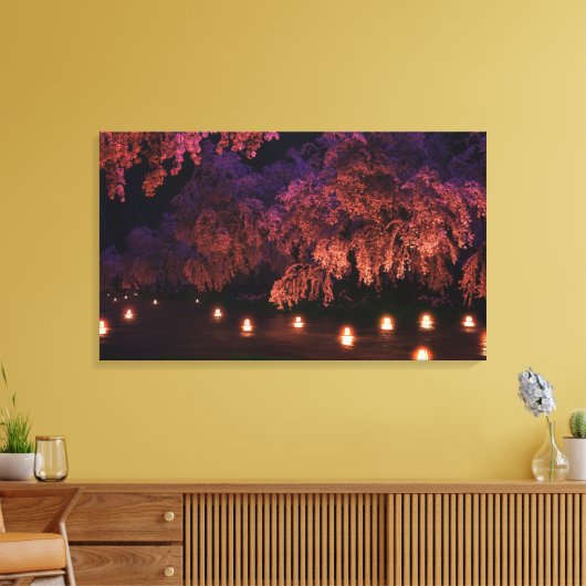 Sakura (nacht) canvas afdruk (Insitu (Woonkamer))