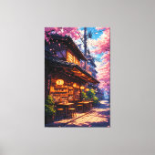 Sakura no Machikado - Cherry Blossom Street Canvas Afdruk (Voorkant)