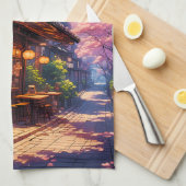 Sakura no Machikado - Cherry Blossom Street Theedoek (Quarter Fold)