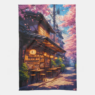 Sakura no Machikado - Kersenbloesemstraat Theedoek