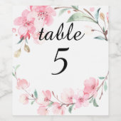 Sakura nummertabel. Wijnetiket. Wijn Etiket (Enkel label)