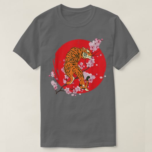 Sakura Oerwoud Animal Wild Cat Cherry Blossom Asia T-shirt (Design voorkant)