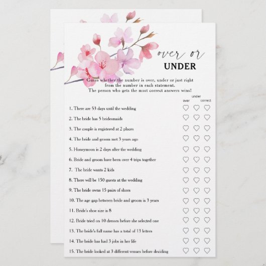 Sakura - Over of onder vrijgezellenfeest game (Voorkant / Achterkant)