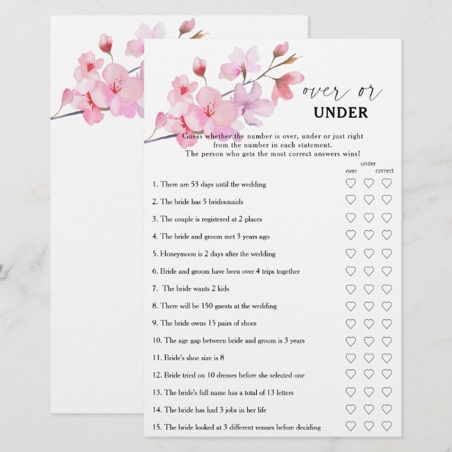 Sakura - Over of onder vrijgezellenfeest game (Voorkant / Achterkant)