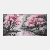 Sakura over River Ink Schilderen Bureaumat (Voorkant)