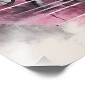 Sakura over River Ink Schilderen Foto Afdruk (Hoek)