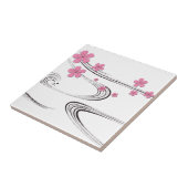 Sakura over rivier - Japans ontwerp Tegeltje (Zijkant)
