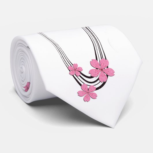 Sakura over rivier - Japans Stropdas van het Ontwe (Opgerold)