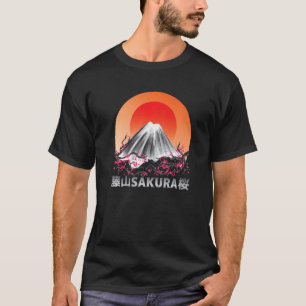 Sakura Pastel Gothic Vapor wave Fuji Yama berg T-shirt