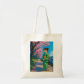 Sakura Path - Kimono Meisje Canvas tas (Voorkant)