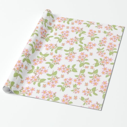 Sakura Pink Cherry Blossom Gift Wrap Cadeaupapier (Uitgerold)