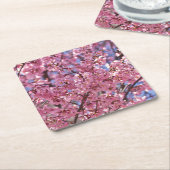 Sakura Pink Cherry Blossom Sky Kartonnen Onderzetters (Schuin)