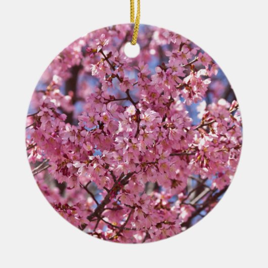 Sakura Pink Cherry Blossom Sky Keramisch Ornament (Voorkant)